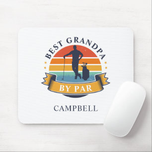 Retro Best Grandpa By Par Personalised Golfer Dad Mouse Mat