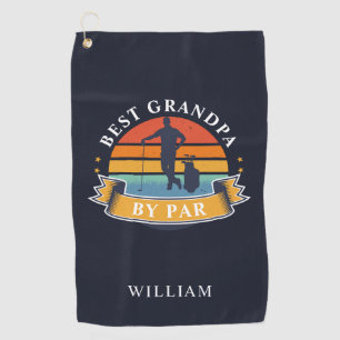 Retro Best Grandpa By Par Personalised Golfer Golf Towel
