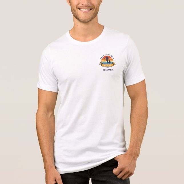 Retro Best Grandpa By Par Personalised Golfer Tri-Blend Shirt (Front)