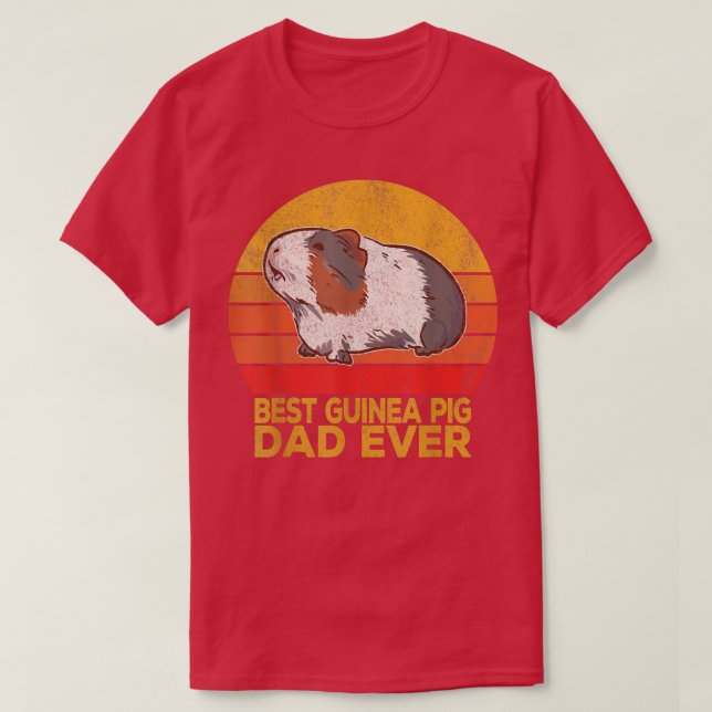 Retro Best Guinea Pig Dad Ever Wheek Guinea Pig Da T-Shirt (Design Front)