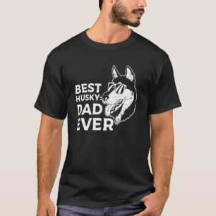 Retro Best Husky Dad Ever Siberian Huskies T-Shirt