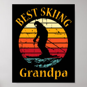 Retro Best Ice Ski Grandpa Skiing Grandfather Skie Poster
