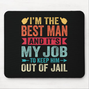 Retro Best Man Wedding Groomsmen Funny Bridal Bach Mouse Mat