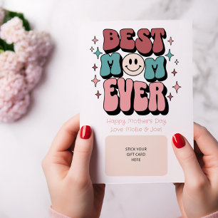 Retro Best Mom Ever Gift Card Holder