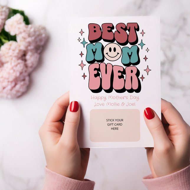 Retro Best Mom Ever Gift Card Holder (Gift Card Holder for the Best Mom Ever)