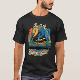 Retro Best Of 1930 Vinyl Record Player 92nd Birthd T-Shirt