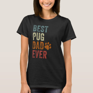 Retro Best Pug Dad Ever Pug Papa Father's Day T-Shirt