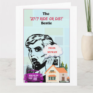 Retro Bestie, Best Friend, Funny Galentine’s Card