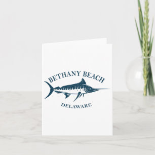 Retro Bethany Beach Delaware Vintage Fishing Boati Card