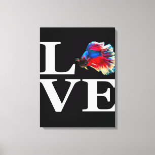 Retro Betta Fish Love  Aquarium Lover Canvas Print