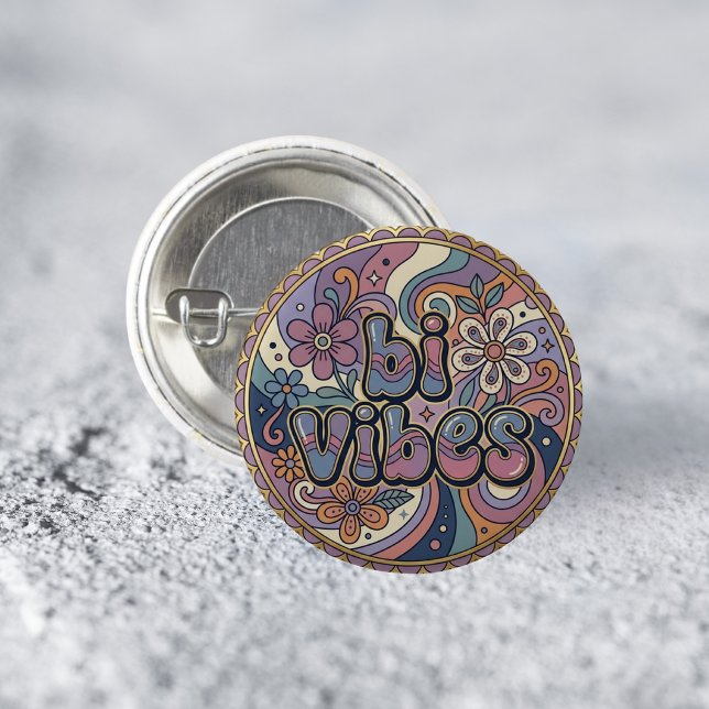 Retro Bi Vibes  LGBTQ Pride Pin (Creator Uploaded)
