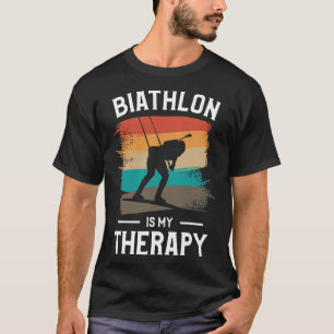 Retro Biathlon Is My Therapy Biathlete T-Shirt