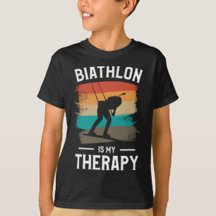 Retro Biathlon Is My Therapy Biathlete T-Shirt