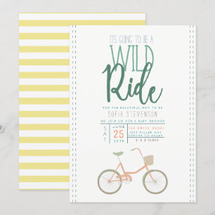 Retro Bicycle Baby Shower Invite