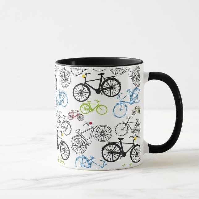 Retro Bicycle Bike Pattern Mug (Right)