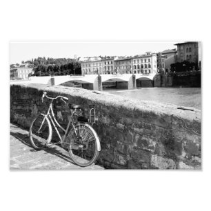 Retro Bicycle in the city of Florence, Italy Photo Print