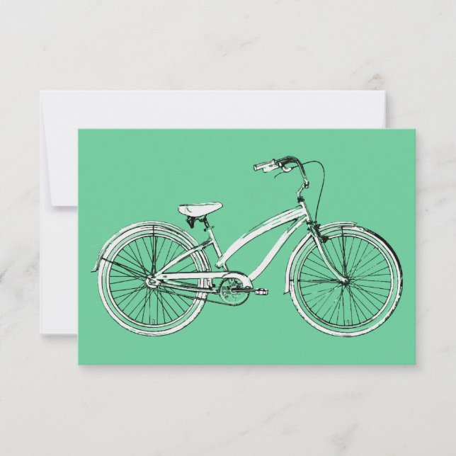 retro bicycle invitation (Front)