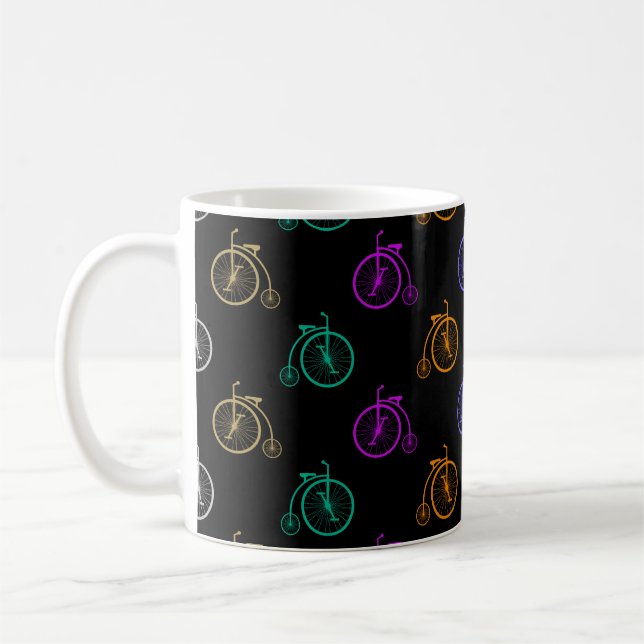 Retro Bicycle Pattern Coffee Mug (Left)