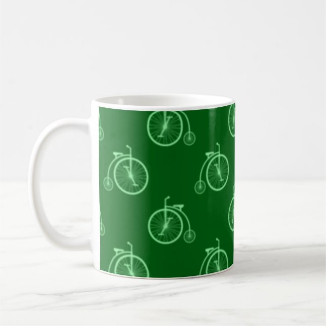 Retro Bicycle Pattern Coffee Mug (Left)