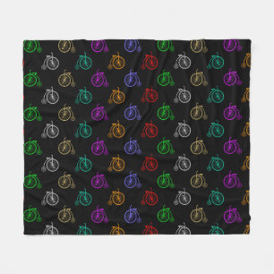 Retro Bicycle Pattern Fleece Blanket