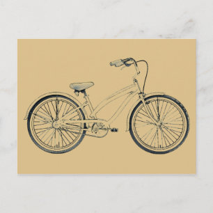 retro bicycle postcard