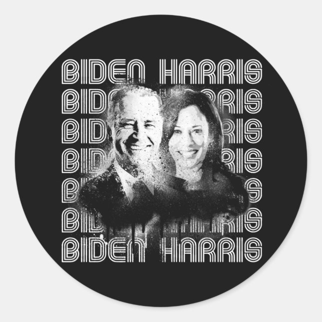 Retro Biden Harris Pride Classic Round Sticker (Front)
