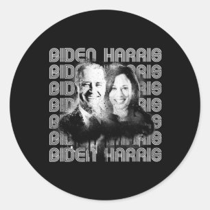 Retro Biden Harris Pride Classic Round Sticker