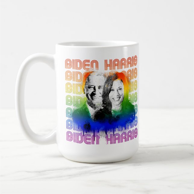 Retro Biden Harris Pride Coffee Mug (Left)