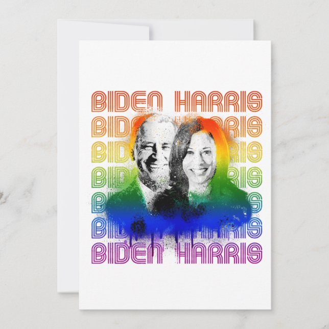 Retro Biden Harris Pride Holiday Card (Front)