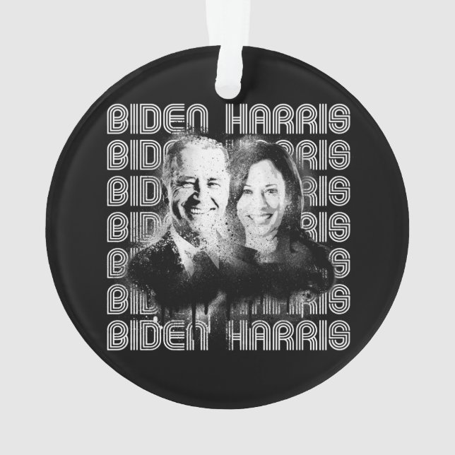 Retro Biden Harris Pride Ornament (Back)