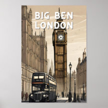 Retro Big ben london great britian vintage 
