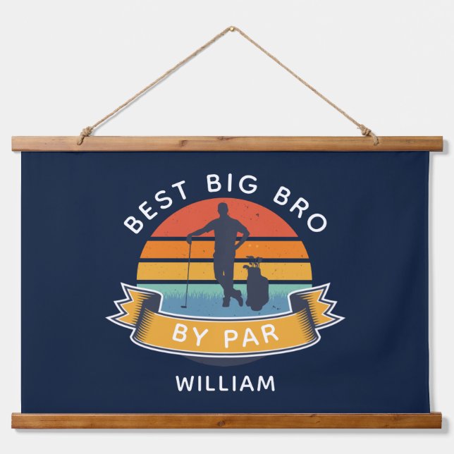 Retro Big Brother Golf Lover Birthday Room Hanging Tapestry (Front)