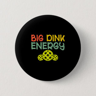 Retro big dink energy pickleball funny pickle ball 6 cm round badge