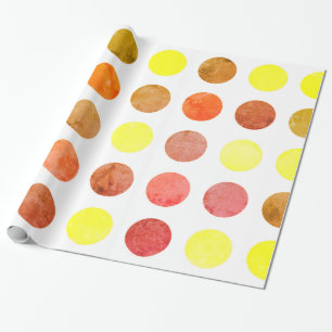 Retro Big Distressed Colourful  Polka Dots Pattern Wrapping Paper