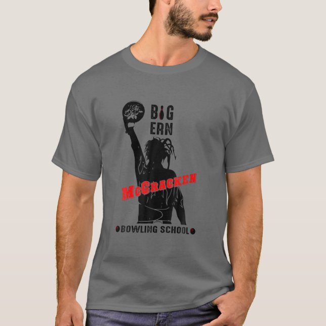 Retro Big Ern Mccracken Bowling School, Flower Bow T-Shirt (Front)