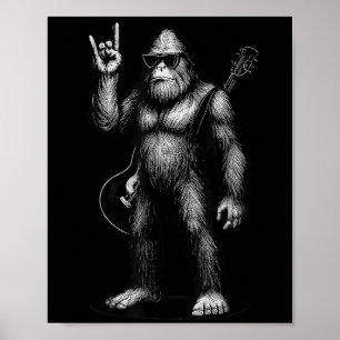 Retro Big Foot Rock Music Gifts Men Women Kid Funn Poster