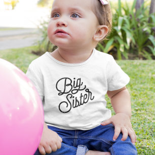 Retro Big Sister Black Typography Toddler T-Shirt
