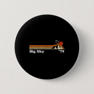 Retro Big Sky Ski Resort Colorado Snowboard Skiing 6 Cm Round Badge