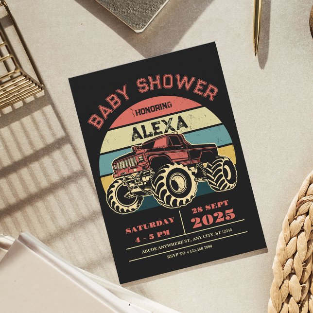 Retro big truck Baby Shower Invitation (Creator Uploaded)