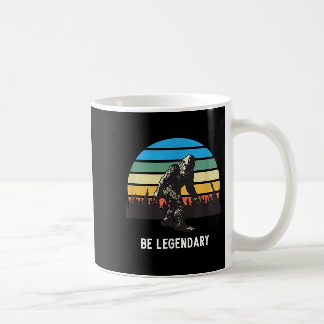 Retro Bigfoot Be Legendary Motivational  Coffee Mug (Right)