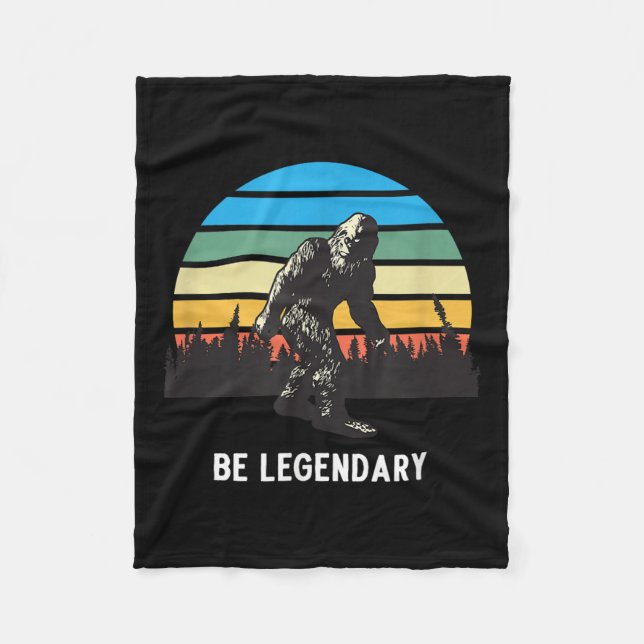 Retro Bigfoot Be Legendary Motivational  Fleece Blanket (Front)