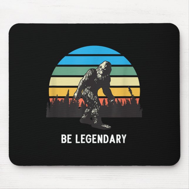Retro Bigfoot Be Legendary Motivational  Mouse Mat (Front)