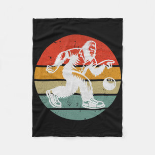 Retro Bigfoot Bowling Vintage Bowler League Team S Fleece Blanket