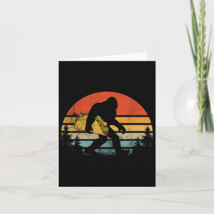 Retro Bigfoot Carrying Taco Funny Cinco De Mayo Sa Card