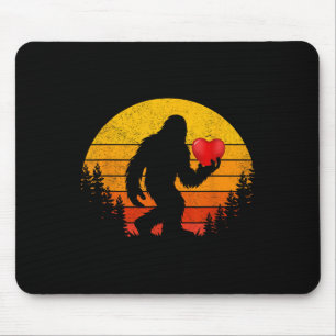 Retro Bigfoot Heart Valentines Day Boys Men Love S Mouse Mat