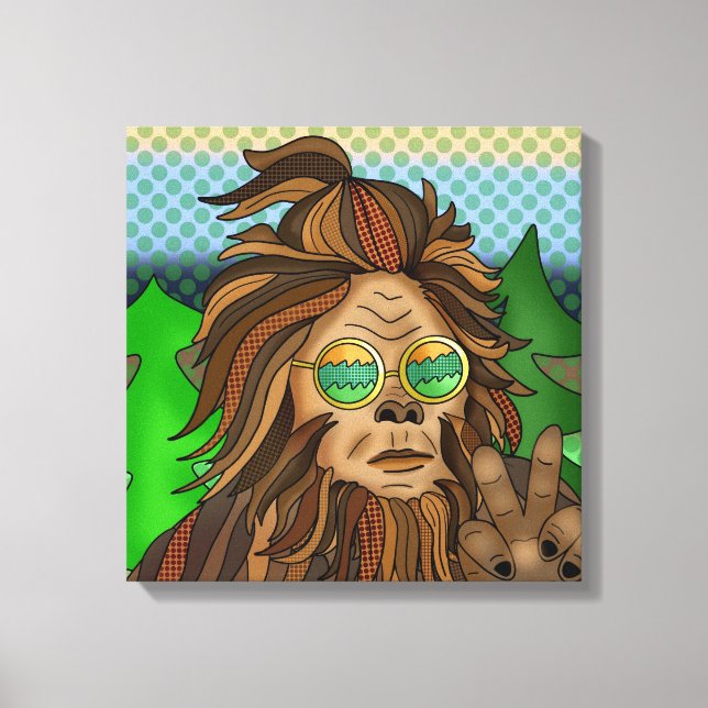 Retro Bigfoot | Pop Art Sasquatch  Canvas Print (Front)
