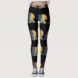 Retro Bigfoot Silhouette 70s Vintage Leggings