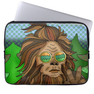 Retro Bigfoot   Vintage Colours Sasquatch Pop Art Laptop Sleeve