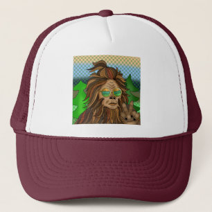 Retro Bigfoot   Vintage Colours Sasquatch Pop Art Trucker Hat