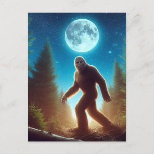 Retro Bigfoot Vintage Sasquatch Mountains Postcard
